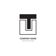 Obraz premium Minimalist logo featuring a stylized letter T within a square frame