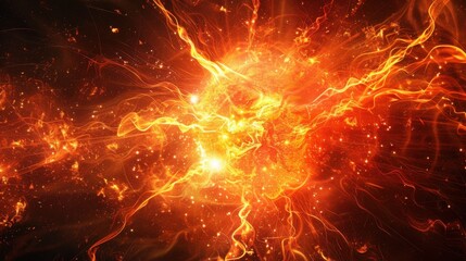 Explosive Radiance: A visual representation of the explosion’s glow, with light at its core casting deep shadows and bright contrasts, enhancing the dramatic impact.
