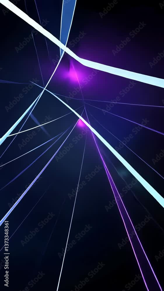 Wall mural abstract glowing lines create a futuristic atmosphere in a dark space with vibrant lights and geomet