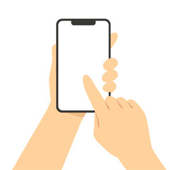 スマホを操作する手のベクターイラスト