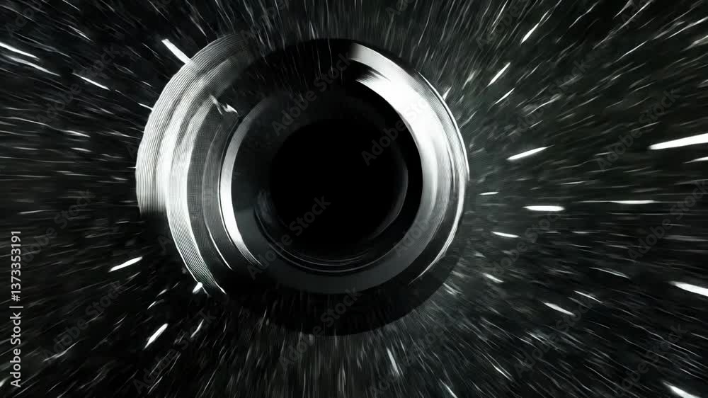 Wall mural light travels through a dark vortex with spiraling motion and dynamic lines in a cosmic setting