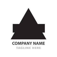 Obraz premium Modern logo design with a triangle and horizontal bar