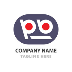 Modern logo design with initials PB
