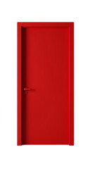 Contemporary red door isolated, architectural detail accentuating bold entrance design