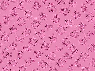 カットガラス柄、12マゼンタB