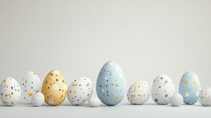 Abstract Geometric Painted Easter Eggs in Soft Color Palette