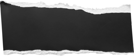 piece of black paper tear isolated on gray background