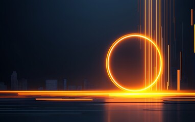 Neon Circle Cityscape