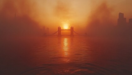 London Bridge Sunrise Fog.