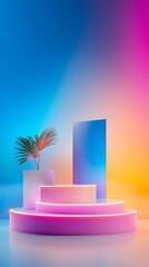 Neon Podium Display Design
