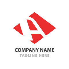 Modern, Red Lettermark Logo