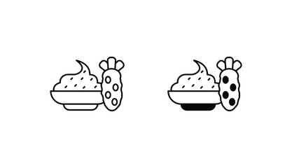 Wasabi Sauce icon design with white background stock illustration