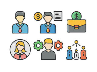 Business people icons set with avatars in vector illustration