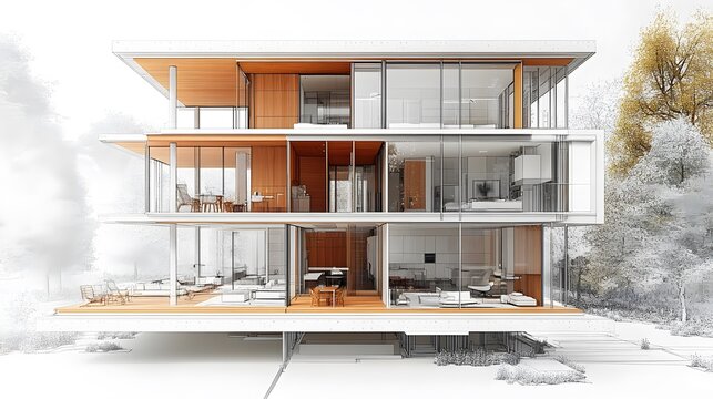 Side cut view of tall build with quake proof pads and deep rods soft clean lines