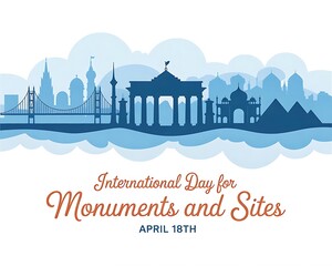 Global Monuments and Sites Silhouette for International Day
