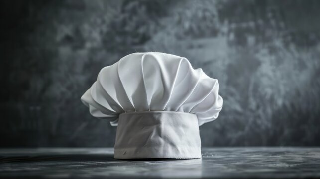 A dynamic image of a chef hat creatively arranged with copy space around it, allowing for personalized messages or branding, suitable for culinary schools or cooking classes promotions.