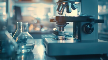 Light and Shadow chase in a bright biomedical laboratory close-up still scene close-up experimental equipment Bright light video art, soft form, tilt shift lens style, macro Angle of view 8k