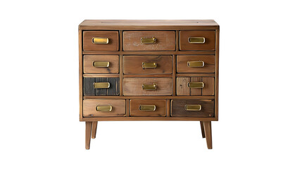 A wooden chest with gold handles and brass knobs. AI Generated