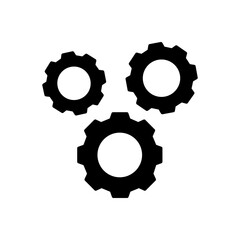 gear icon, cogwheel, engine circle. solid style. web symbol. isolated on blank background - editable color 