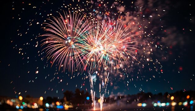 fireworks in the night sky