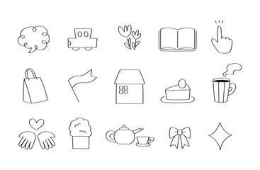 手描きのイラスト素材セット