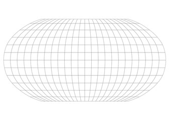 15-Degree world map graticule (latitude-longitude) grid vector in Robinson projection