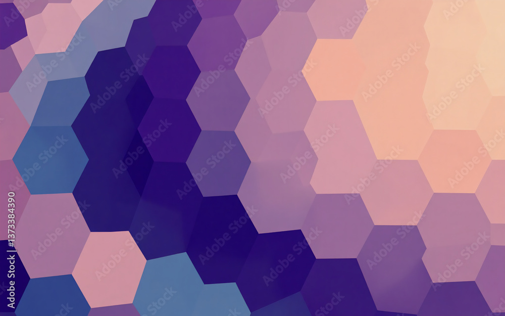 Canvas Prints abstract background features a geometric pattern with hexagonal shapes in shades of purple, pink, pe