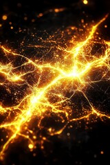 Golden Energy Flow Abstract Background