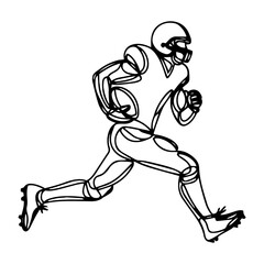 Fototapeta premium vector illustration of a man running, a football running back
