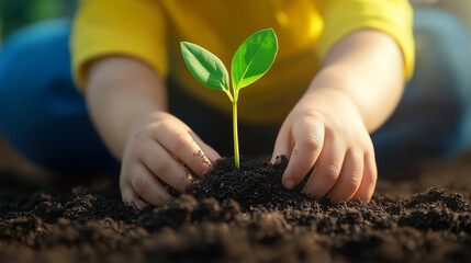 Nurturing Nature Planting a Seedling