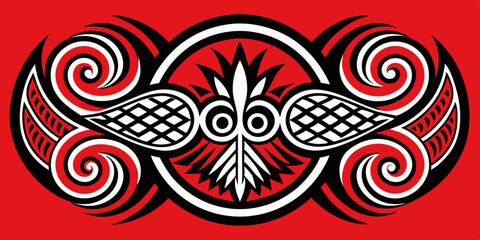 Fototapeta premium vector flat design maori tattoo pattern design