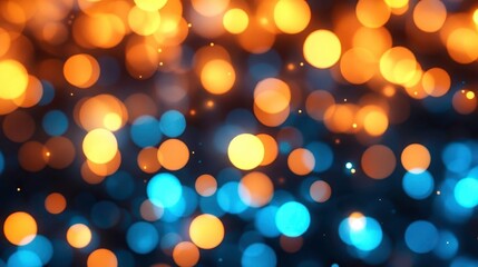 Obraz premium Blue & Orange Bokeh Lights Background - Abstract backgrounds