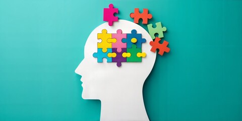 Mind Puzzle Concept,Cognitive Thinking and Brain Development