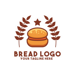 Simple bread logo design with a stylized burger