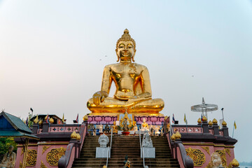 Big golden Buddha statue at thailand