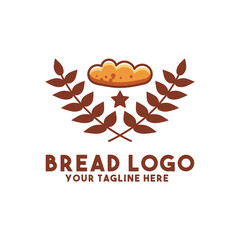 Simple bread logo with a star and leaves
