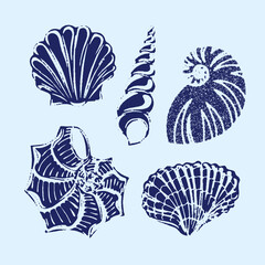 Fototapeta premium Hand drawn summer duotone pattern design