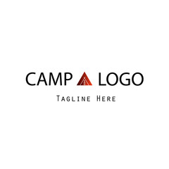 Simple camp logo with red triangle