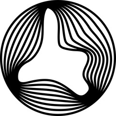 Circles round shape with liquid line. Concept technology