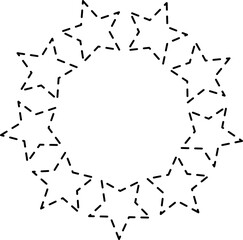 Star icon dashed line. Geometric element