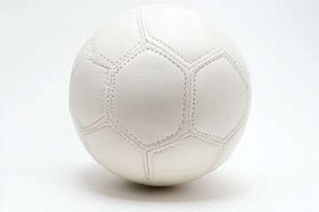 White Leather Football on White Background