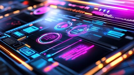 Futuristic Tech HUD Interface Overlay - Cyberpunk