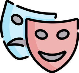 theater masks Illustration on a white background.