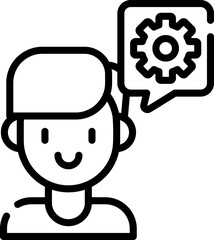 thinking Illustration on a white background.