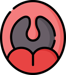tonsils Illustration on a white background.