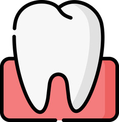 tooth Illustration on a white background.