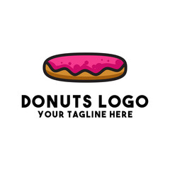 Simple donut logo with pink icing