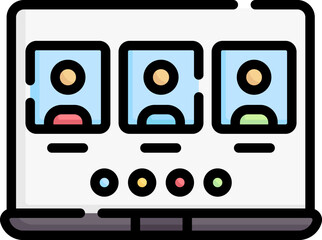 videoconference Illustration on a white background.