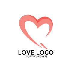 Simple, heart-shaped logo design