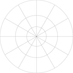 30-Degree graticule (latitude-longitude) grid vector in Arctic polar stereographic projection